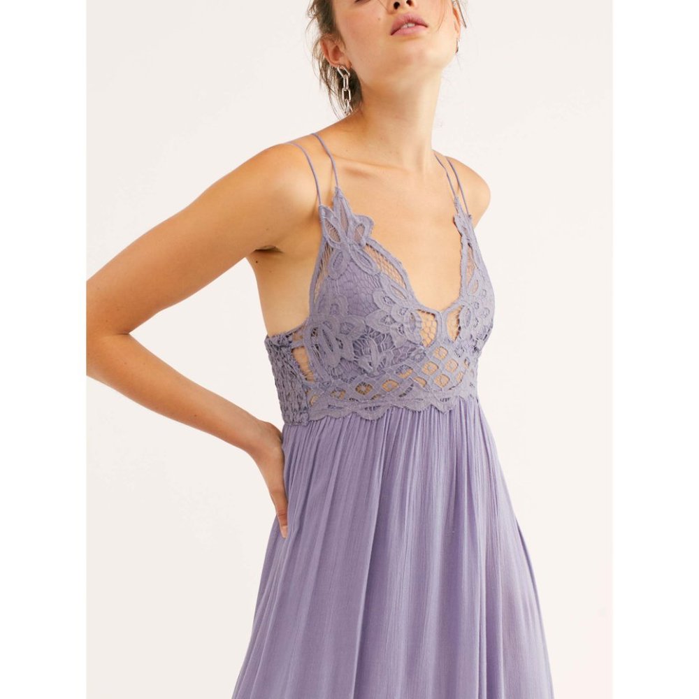 🎉LAST CHANCE🎉 NWT Free People Adella Maxi Slip / Charcoal - Picture 3 of 6